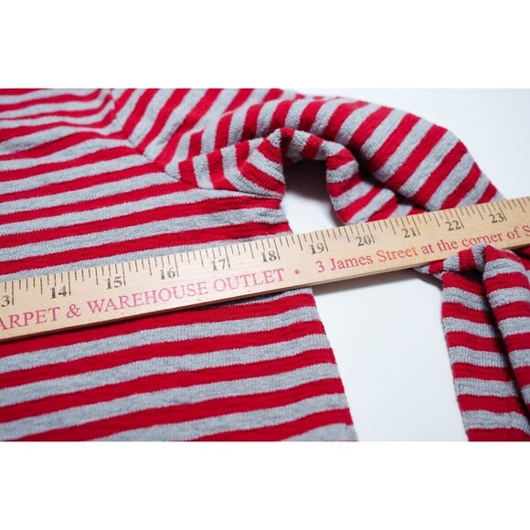 J. Jill womens S Petite red gray stiped shirt preppy - Picture 5 of 6